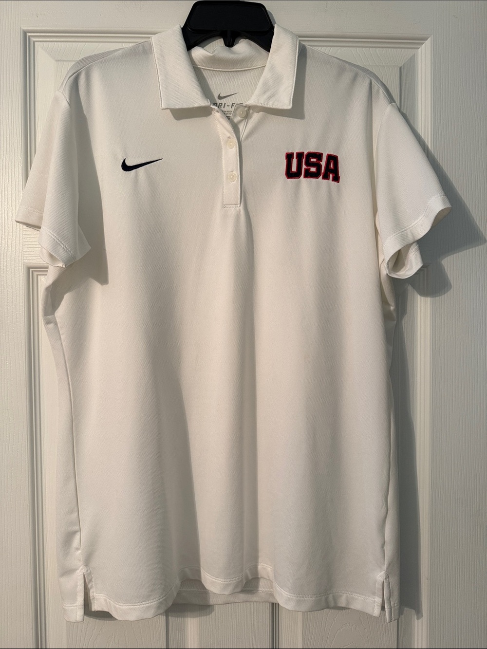 Nike White Polo Shirt with Team USA embroidery